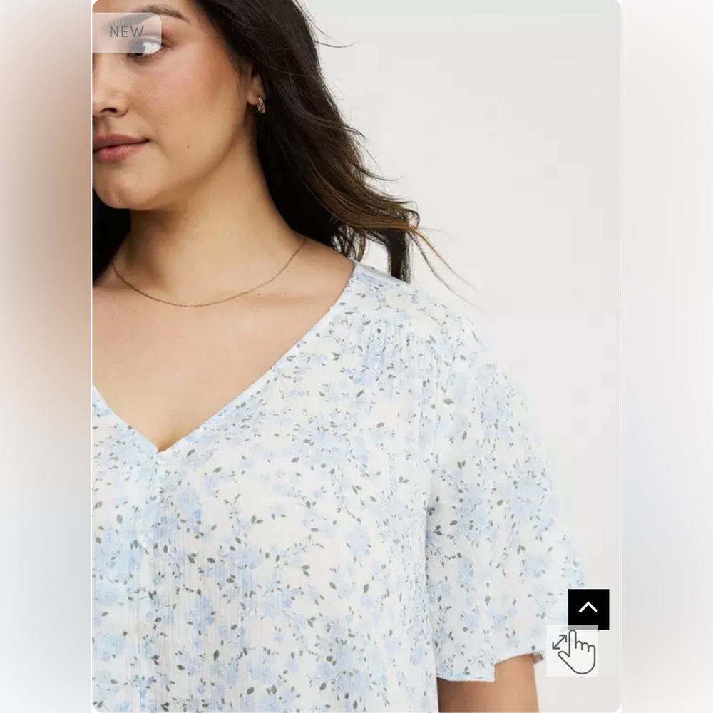 Torrid Gauze Swiss Dot V-Neck Blouse - Picture 5 of 10
